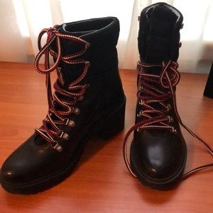 Nine West Black chunky sole/heel boots